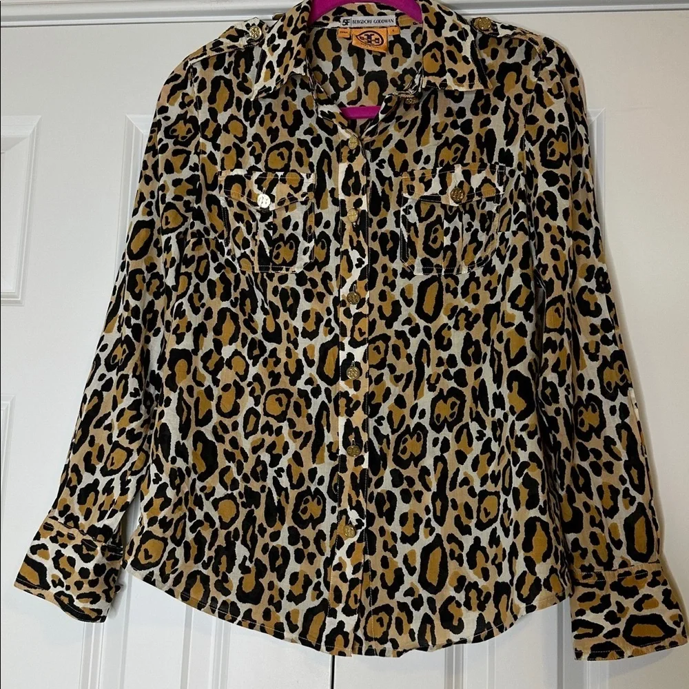 Tory Burch leopard print shirt Sz2